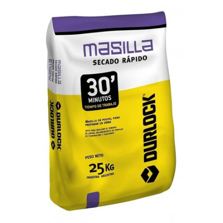 Masilla Secado Rápido 30' Bolsa X 25 Kg Durlock