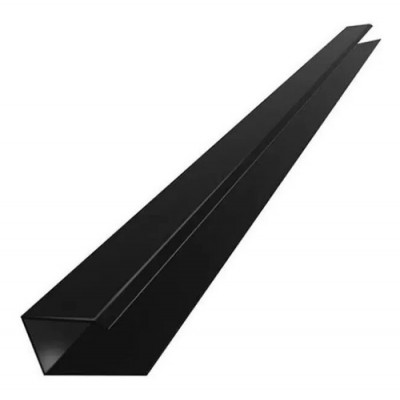 Perfil J Negro de PVC x 6 m.