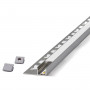 Guardacanto LED Quadra Simple Lumiere Cromo Mate 10 mm x 2,50 m